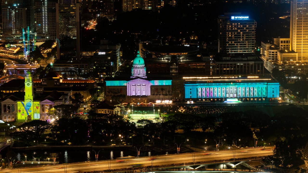 내셔널 갤러리 싱가포르의 야경