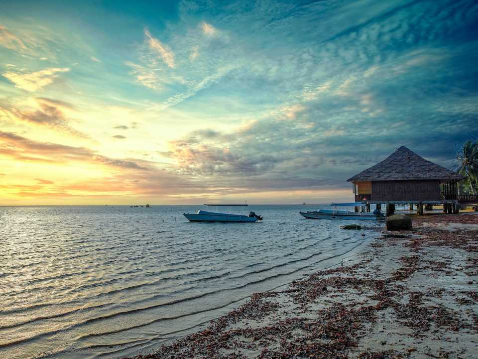 인도네시아 리아우제도의 한적한 바다 풍경